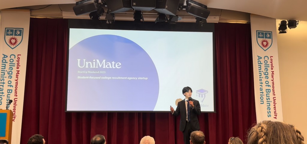 UniMate presentation on stage